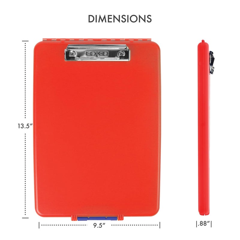 Dexas Slimcase Storage Clipboard, Red - Image 2